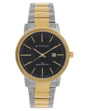 Titan Black Dial Stainless Steel Strap Watch - NE9324SM06J