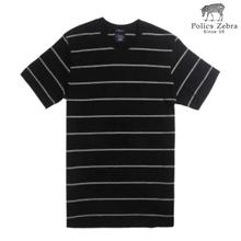 Police TRS2 Round Neck Striped T-Shirt For Men-Black & White