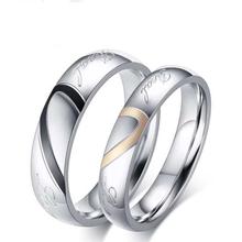 Stainless Steel Real Love Heart Couple Ring