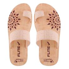 Flite by Relaxo Beige Flip Flop Outdoor Slipper For Women PUL-121