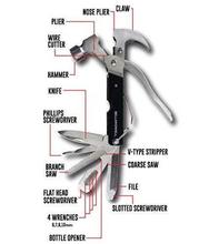 Tac Tool Multifunction Portable Stainless Steel Hand Tool Hammer Knife Wire Cutter Screwdriver 18 in 1