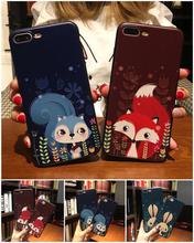 3D Relief Cute Fox Cartoon Soft Iphone Case