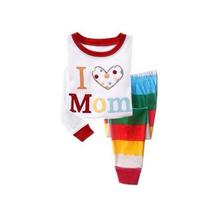 I Love Mom Printed Pajamas for Baby