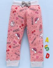 Ollypop Thick Cotton Printed Ribbed Pants Comfortable to Wear for Kids