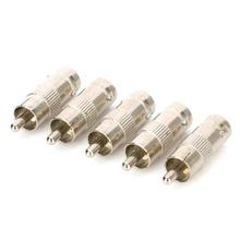 RCA Male to BNC Female Connector Adapter - Silver (5 PCS)