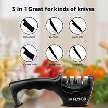 FLYNGO Manual Knife Sharpener 3 Stage Sharpening Tool for