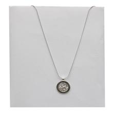 Silver Circle Crazy Round Pendant With Snake Chain 18 Inches