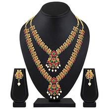 Shining Diva Fashion Latest Combo Design Pearl Necklace