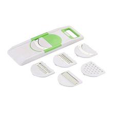 Amiraj Unbreakable Plastic 6-in-1 Slicer Set, 7-Pieces, White/Green