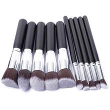 10Pcs Mini Silver Golden Makeup Brushes Set pincel maquiagem