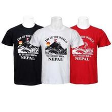 Pack Of 3 Half Sleeve Printed 100% Cotton T-Shirt For Men-Black/White/Red