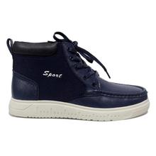 Blue Lace Up Casual Boots For Men