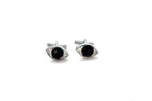 Luxury Black Stone Oval Design Cufflinks