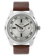 Silver Dial Leather Strap Watch