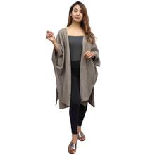 Grey Oversize Cashmere Long Outer For Women