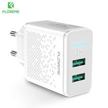 FLOVEME Dual USB Charger 5V 2.4A Fast Charging Wall