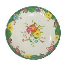Green/White Melamine Floral Printed Plate