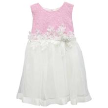 Pink Floral Embroidered Frock For Girls