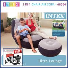 Intex Original Ultralounge 2 In 1 Chair Air Sofa With Ottoman Style Foot Stool Free  Electric Air Pump - 68564