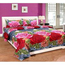 Supreme Home Collective 144 TC Microfibre Double Bedsheet with 2 Pillow Covers - Red