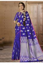 Stylee Lifestyle Blue Banarasi Silk Jacquard Saree -2110