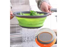 2Pcs/Set Foldable Silicone Colander Fruit Vegetable Washing Basket Drainer Kitchen Tool