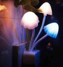 Romantic Colorful Changing LED Mushroom Night Light Wall Lamp Home Decor