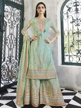 Stylee Lifestyle Turquoise Cotton Printed Dress Material-2095