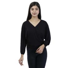 Black Cotton Mix  Flared Top-WTP4746