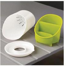 Dock Cutlery Drainer And Organiser - White Green