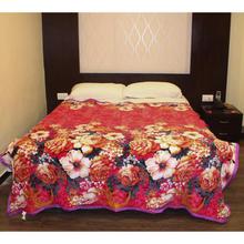 Multicolor Floral Double Bed Thin Fleece Blanket