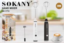 Sokany SK-1772 Hand Mixer With 3 Speed Adjustable And USB Rechargeable Foam Maker for Cappuccino Latte Hot Chocolate with 2 Stainless Steel Whisks