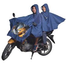 Double Layer Waterproof Bike Raincoat with Shoe Saver (Unisex) -Dotted Blue