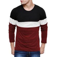 Cenizas Men's Full Sleeves Solid Stripes Round Neck Tshirt/T-Shirt