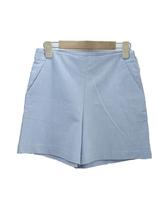 Women Loose Fit Formal Plain Shorts (Light Blue)