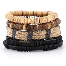 Vintage Punk Wave Multilayer Leather Bracelet Men Fashion