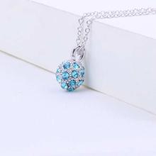 Blue Swarovski Crystal Ball Pendant Necklace