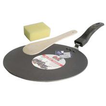 OK Black Non Stick Hard Anodized Concave Tawa With Free Spatula And Scrubber - Small