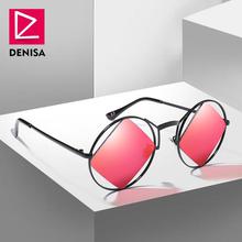 DENISA Retro Round Sunglasses Women Men Fashion Steampunk