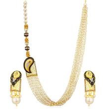 Sukkhi Stylish Multi String Pearl Gold Plated Necklace Set