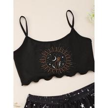 CHINA SALE-   Sun Moon Stars Pattern Printed Sling Top