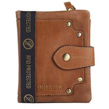 Contacts RFID Blocking Leather Brown Men's Wallet