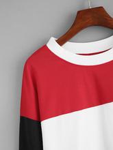 Drop Shoulder Color Block Sweatshirt