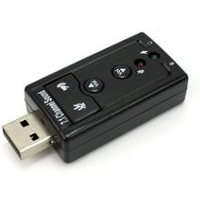 USB 7.1 Channel 3D Stereo Audio External Sound Card Adapter with Mic - Plug and Play