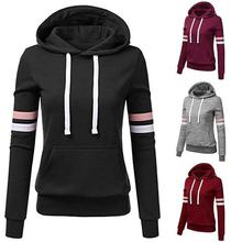 2019 Women sweatshirt Long-sleeved Hoodies Coat Women Stripe