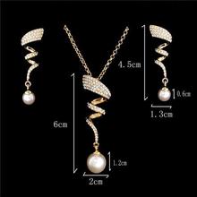 ZOSHI Elegant Simulated Pearl Bridal Jewelry Sets Wedding Jewelry Leaf Crystal Gold  Silver Plated Necklaces Earrings Sets