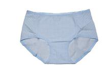 Usupso Classic Check Print Traceless Women's Briefs (Light Blue)