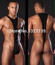 Black Men's Sexy Stretch Open Bodysuit Mankini Thong Underwear Lingerie