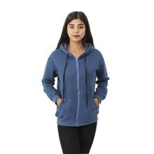 Cotton/Fleece Solid Hoodie For Women