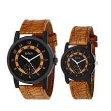 Relish Combo of Quartz Movement Analogue Black Dial Couples Watches